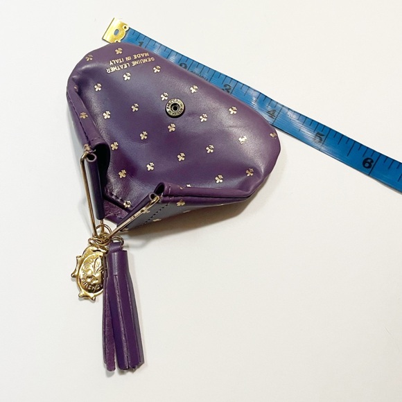 Florentine (Firenze) Genuine Leather Dark purple Coin Purse | Made in Italy - Picture 8 of 9